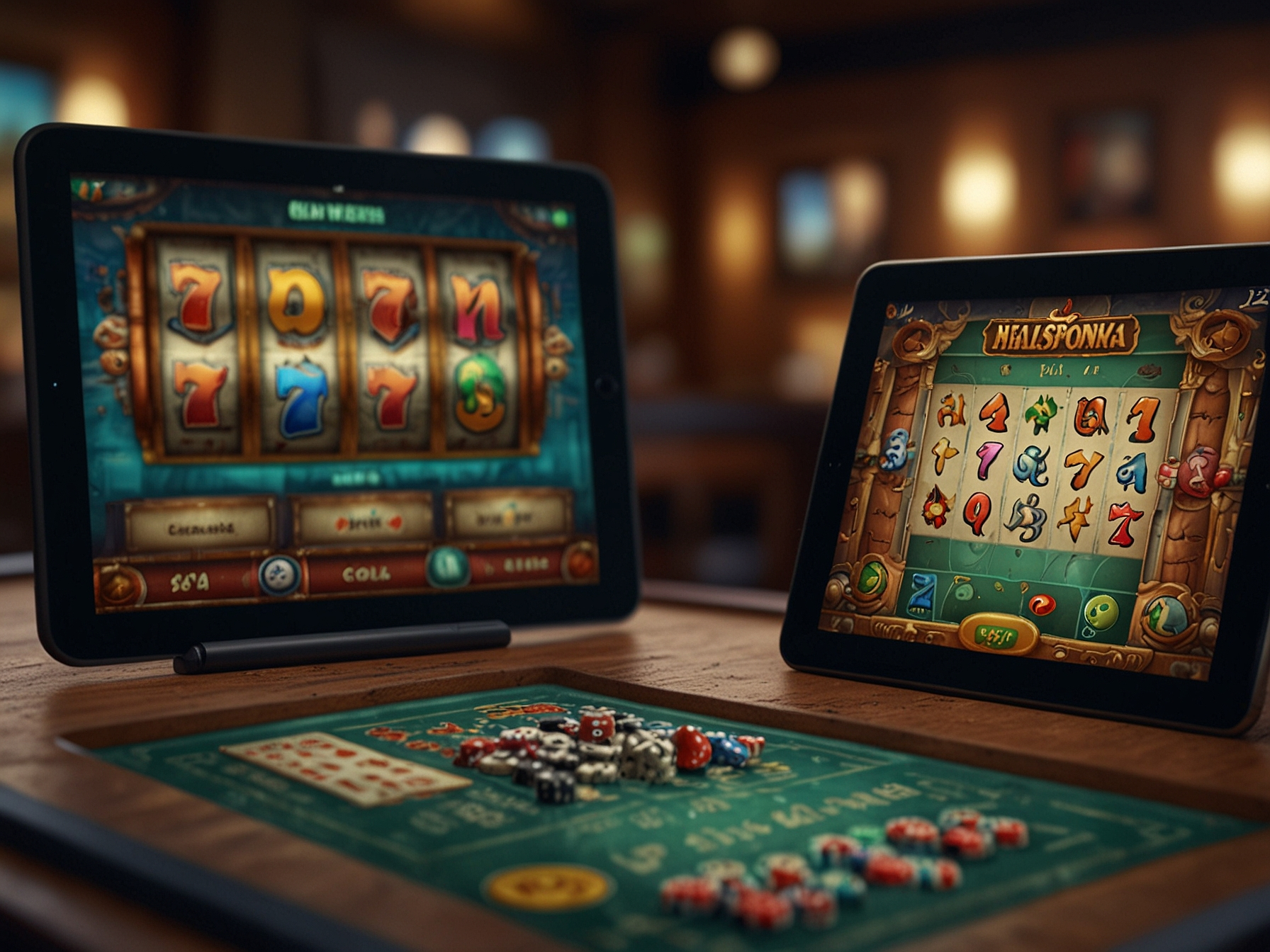 Featured slot and table game thumbnails